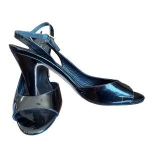 Kate Spade Black Patent Leather Slingback Heels Size 8